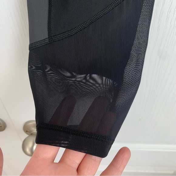 Adidas D2M Panel Black Tight Leggings with Mesh Detail - Picture 8 of 9